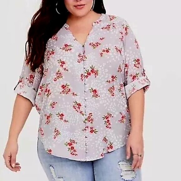 Torrid Bundle of 2 Flowy Boho Rayon Popover Peasant Tunic Tops Size 3X - Picture 5 of 16